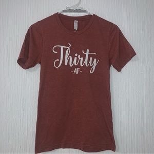 Thirty AF Coral heather colered t shirt size XS canvas brand tshirt dirty 30